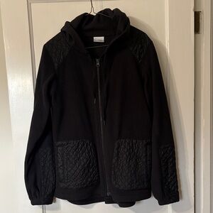 Black Quilted fleece Hoodie